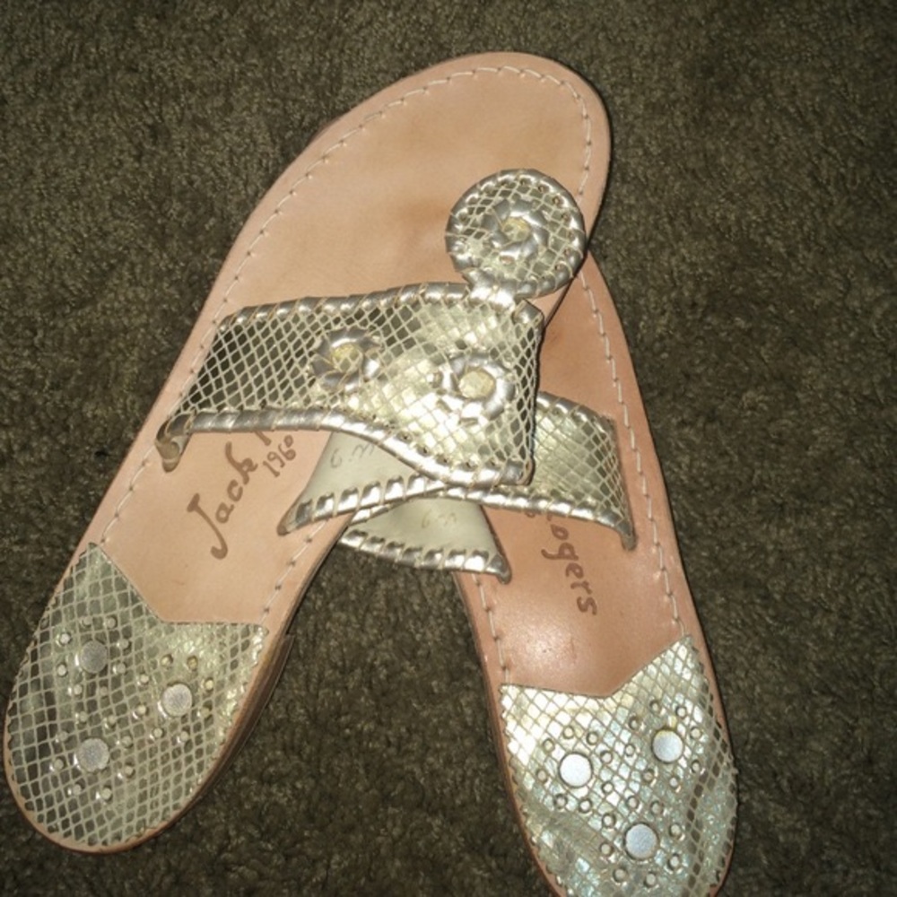 Gold snakeskin Jack Rogers